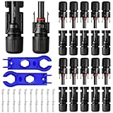 10 Paar Solarstecker Set inkl. 2 Werkzeuge – Solarpanel Stecker Männlich/Weiblich, IP67 wasserdicht, PV Solarstecker kompatibel mit 4–6 mm² Solarkabel, Stecker für Solaranlage