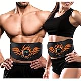 COODAY EMS Trainingsgerät, EMS Bauchmuskeltrainer,Elektrischer EMS-Bauchmuskeltrainer-Gürtel mit 19 Programmen,Bauchtrainer Ganzkörper ABS/Bauch/Arm/Po Trainer, Männer und Frauen
