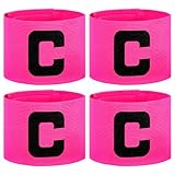 Xthrotsenk 4 Stück Kapitänsbinde Captain Play Fußball Armbinde Verstellbare Kapitansbind Basketballspieler Elastic Kapitäns Armbinden für Viele Sportarten Training, Pinke