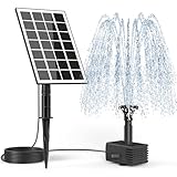 SZMP Solar Springbrunnen 3.5W, 2025 Upgrade Glas Solar Teichpumpe mit 3M Kabel & 8 Düsen Solar Wasserpumpe, Solar Schwimmender Fontäne Pumpe für Gartenteich Springbrunnen Vogel-Bad Fisch Behälter