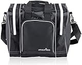 Athletico Bowling-Tasche für Einzelbälle, Einzelball-Tragetasche mit gepolstertem Ballhalter, passend für EIN einzelnes Paar Bowlingschuhe bis Herrengröße 4, Schwarz