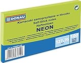 DONAU 7588011-06 Notes Würfel Haftnotizen Neon-Grün Selbstklebende Haftnotizzettel Sticky Notes 127x76mm, 1x100 Blatt, Notizblock klebend für Büro Schule