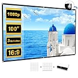 Beamer Leinwand 100 Zoll Faltbare, Tragbare Leinwand Beamer Aultra Thin und hohe Auflösung für Heimkino Indoor Outdoor School Party