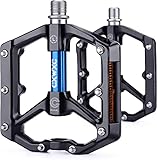 CXWXC Fahrradpedale Mit Reflektoren - MTB Aluminiumlegierung Pedale Set, 9/16 Cube Pedale für Mountainbike, Rennrad (Blau)