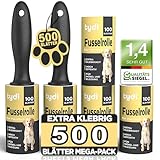 Tydi Fusselrolle Tierhaare – Extrastark Klebende Fusselrolle Kleidung – 600 Blätter Flusenroller Kleiderroller Fusselroller Tierhaare – Wiederverwendbare Fusselrolle Nachfüllpack