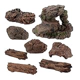 CIYODO 8 Stück Teiliges Mini Landschaftsmodell für Realistische und Steine für Rollenspiele und Szenengestaltung Aquarien und Terrarien