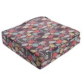 BESPORTBLE Sitzhöherlegung Sitzerhöhungskissen aus Wasserfestem Polyester mit Schnallenriemen Atmungsaktiv und Rutschfest für 1 5 Hochstuhl und Esszimmerstuhl Braun mit Blätter und