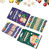 Epunk Weihnachtsmalstifte für Kinder, ungiftig, waschbar, Kunstbedarf für Weihnachtsgeschenke, Strumpffüller und Bastelarbeiten, 8 Farben pro Box, 16 Stück