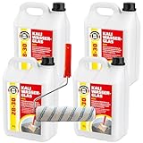 HALBAU Kaliwasserglas 28-30 Rein 20 Liter Kali Wasserglas, Haftgrund, Beton Versiegelung, Holz Imprägnierung, Verkieselung, Mauerabdichtung, Betonschutz, Holzschutz Farbroller 25cm
