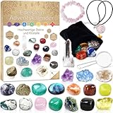 Adventskalender 2024 Kinder für Kristalle, Edelstein Adventskalender mit 24 Natürlicher Gesteine und Mineralien, Weihnachten Countdown Überraschunge für Jungen und Mädchen-Deutsche Ausgabe