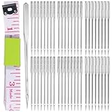 91 Stk Nähen Maschine Nadel,Nähmaschinennadeln,Universal-Nadeln Größ 90/14,100/16,110/18,Reguläre Spitze Overlock Nadeln,Nähmaschinen Nadel Set,für Denim Leder Stoff,Haushaltsnähmaschine Einsetzbar