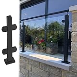 Gewerbliches robustes Geländerpfosten-System aus Glas, Bodenstehend, Flurdeck, Handlauf-Set für sichere und stilvolle Räume