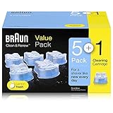 Braun Clean&Renew Reinigungskartusche (5er-Pack) inkl. 1 Reinigungskartusche gratis (limitierte X-Mas Edition)