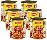 MAGGI Ravioli in Tomatensauce, Teigtaschen gefüllt mit würzigem Fleisch, in fruchtiger Tomatensauce, leckeres Fertiggericht, ideal für Camping, 6er Pack (6 x 800g)