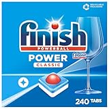 Finish Power Classic Spülmaschinentabs, phosphatfrei – Geschirrspültabs für die Basis-Reinigung des Geschirrs – 240 Tabs (3 x 80 Stück)