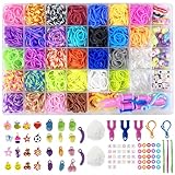 2700+ Loom Bänder Kit Jsdoin 30 Farben Loom Bands-Gummibänder mit Clips, Charms, Perlen und anderem Zubehör für DIY-Kits zur Herstellung von Freundschaftsbändern, Bastelsets, beste Halloween