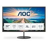 AOC Q32V4 - 32 Zoll QHD Monitor, AdaptiveSync (2560x1440, 75 Hz, HDMI, DisplayPort) schwarz