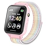 Kinder Smartwatch, Telefon Uhr für Kinder 10 Spiele MP3 Musik Anruf Taschenlampe Kamera SOS Touchscreen, Kids Smart Watch mit Schrittzähler Wecker Recorder Geschenk für Junge Mädchen (Rosa)