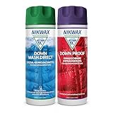 Nikwax Down Wash und Down Proof Doppelpack 2 x 300ml, zur Reinigung und Imprägnierung von Daunenbekleidung, Ausrüstung und Schlafsäcken
