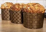Osterbrotformen, Paska-Form, Kulich, Paskha, Pantone, Osterbrot, Papierform, Panettone-Papierform, Standard-Panettone-Antihaft-Papp-Brotbackformen, braunes Design, 340 ml, 12 Stück