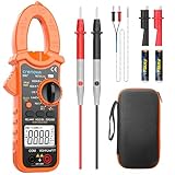 Crenova Klemme Meter, TRMS Digitales Stromzange, 6000 Counts Strommesszange, Strommessgerät für AC/DC Strom/Spannung Widerstand Kapazität Frequenz Temperatur Durchgang Diode NCV Live Draht Tester