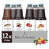 Madame Cheri Mix-Paket Fruchtsäfte 12 x 1 l – 3x Maulbeere, 3x Granatapfel, 3x Granatapfel-Orange, 3x Tamarinde – Natürliche Fruchtsäfte ohne Zuckerzusatz – Mit intensiv fruchtigem Geschmack