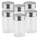 Rosenstein & Söhne Gewürzstreuerset: 6-teiliges stilvolles Gewürzstreuer-Set aus Glas (Gewürzglas, Gewürzbehälter Glas, Geschenkideen)