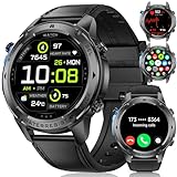 LIGE GPS Smartwatch Herren mit Kompass, 1.43‘’Amoled Smart Watches, 170+ Sport Modi Fitness Tracker, 10ATM/IP68 Smartwatch Wasserdicht Schwimmen, Herzfrequenz/Schlafmonitor für Android iOS