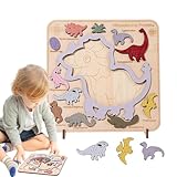 Zubehors Holztier-Zahlenauto-Puzzles für Kinder,Holz-Dinosaurier-Puzzles,Vorschulpädagogische Dinosaurier- und Puzzles | Brain Teaser, sicheres Brettspielzeug, Spaß für Kinder, Jungen und Mädchen