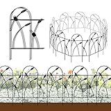 Thealyn Metall dekorative Gartenzaun Grenze, 81 cm x 4.87m, rostfrei Schmiedeeisen Landschaft Zaun für Blumenbeet, Bäume, Tier Barriere (Schwarz)