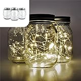 Gadgy Solarglas für Außen Wasserdicht – Set mit 3 Stück – Solar Windlichter für Garten, Balkon & Terrasse – Mason Jar Lichtglas für Outdoor Deko