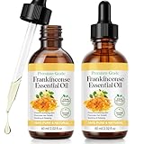WeihrauchöL 60ml 2PCS, Frankincense Oil Rein Naturrein, Essential Oils Deep Nourishing für Diffusor Haut Massage Kerze Seife Machen