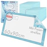 Harmony Care® 30 x Inkontinenz Bettunterlage mit Fixierstreifen, 6-lagig - 60 x 90 cm saugstarke Krankenunterlagen - rutschfeste Inkontinenzunterlagen einweg