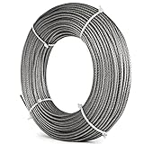 Edelstahlseil, Edelstahl-Drahtseil 7x7, 1/8 Zoll Durchmesser, silberfarben, verschiedene Größen von 1 m bis 100(15M/49.2ft)