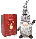 Airlab Ostern Weihnachten Deko Wichtel 50cm Groß, Schwedischen Weihnachtsmann Santa Tomte Gnom, Festliche Verpackung, Skandinavischer Zwerg Geschenke für Kinder Familie Weihnachten, Grau