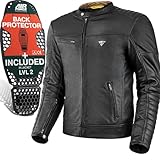 SHIMA WINCHESTER 2.0 Motorrad Jacke Herren Leder AIRFORCE Rückenprotektor Motorrad Lederjacke Herren mit Protektoren Vintage Retro (Schwarz, L)