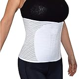 BODYPERFECT Postpartale Bauchband nach der Operation - Unisex-Linderung von Rückenschmerzen - Rückenstütze des Bauchbandbinders - Einstellbare Verschlusshöhe 24 cm (Weiß H24, XXL)