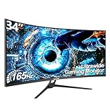 Gawfolk 34 Zoll Ultrawide Curved Gaming Monitor, 1500R PC Bildschirm 165hz UWQHD 3440x1440, Gebogenes Computer Bildschirm mit FreeSync und Eye Care Technologie, unterstützt VESA 75 x 75 mm