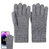 Winter-Strickhandschuhe, Damen-Winterhandschuhe, elastische Handschuhe für kaltes Wetter, bequeme Winter-Motorradhandschuhe für Radfahren, Skifahren, Snowboarden, Laufen