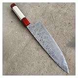 NEZIH Chef-Hackmesser, scharfes Gyutou-Schneiden, Damaststahl, 21,4 cm Klinge, handgefertigtes Besteck, Küchenmesser, Griff aus Harz und Holz küchenmesser (Color : Chef Knife-A)