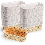 Cedilis 100 Stück Papier-Kastenform, 19,1 x 7,6 x 5,1 cm, Einweg-Kastenform, Brotformen zum Backen, rechteckige Backform für Kürbis, Bananenbrot, mikrowellengeeignet