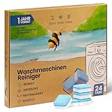 Seas Bees Trees Waschmaschinenreiniger 1 Jahresvorrat, Waschmaschinen Reiniger mit 24 Tabs, entfernt Gerüche, Kalk und Ablagerungen gründlich, Waschmaschinen Entkalker für alle Waschmaschinen