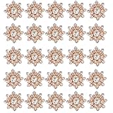 Housoutil 30 Stück Strass Knöpfe Schneeflocken 15mm Selbstgemacht Bastelknöpfe Kleidungsdekor Goldfarben für Nähen Pullover Hemden Anzüge