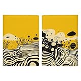 Senfgelb und schwarz bedruckte Reisepasshülle Reisepasshülle für Reisepass Karten Schutz Reisehüllen Brieftasche Hülle RFID blockierendes Leder Kartenetui für Damen und Herren, Senfgelb und, Senfgelb