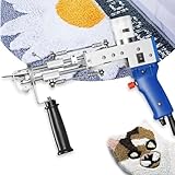 9000R/MIN Tufting Gun Kit für DIY gewebter Teppich – Schneiden Sie Flor und Schlaufenflor Teppich-Tuftingpistole mit Teppichschnitzknipser und Beflockungsstrickwerkzeugen