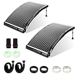 Herrselsam Sonnenkollektor Poolheizung 2 Sets 110x69x14cm Solarheizung Maximaler Durchfluss 10000 L/h, Pool Heizungen Solaranlage für Warmwasser, Gartendusche, Pool