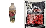 Generisch Top Secret Waller Knaller Blut Leber 30 mm 1 KG + 500 ml Waller Amino - Dope Waller Spezial der Köder für das Angeln auf Waller/Wels