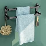 Edelstahl Selbstklebend Wandmontierte Handtuchstange für Küche und Bad Ohne Bohren Handtuchhalter mit 3 Etagen Design (48,5cm) Silber