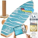 Balance-Board Surfbrett Surf Balance Wackelbrett für Physiotherapie Surf-Training; Trainiert Gleichgewicht & Koordination mit gratis E-BOOK (Light Waves)