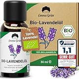 Emma Grün® Bio Lavendelöl Ätherisches Öl [100% Naturrein] - Zertifiziertes Lebensmittel zum Einnehmen - Ätherisches Lavendel Öl Bio - Essential Oil 30ml - Duftöl Lavendel für Aromatherapie